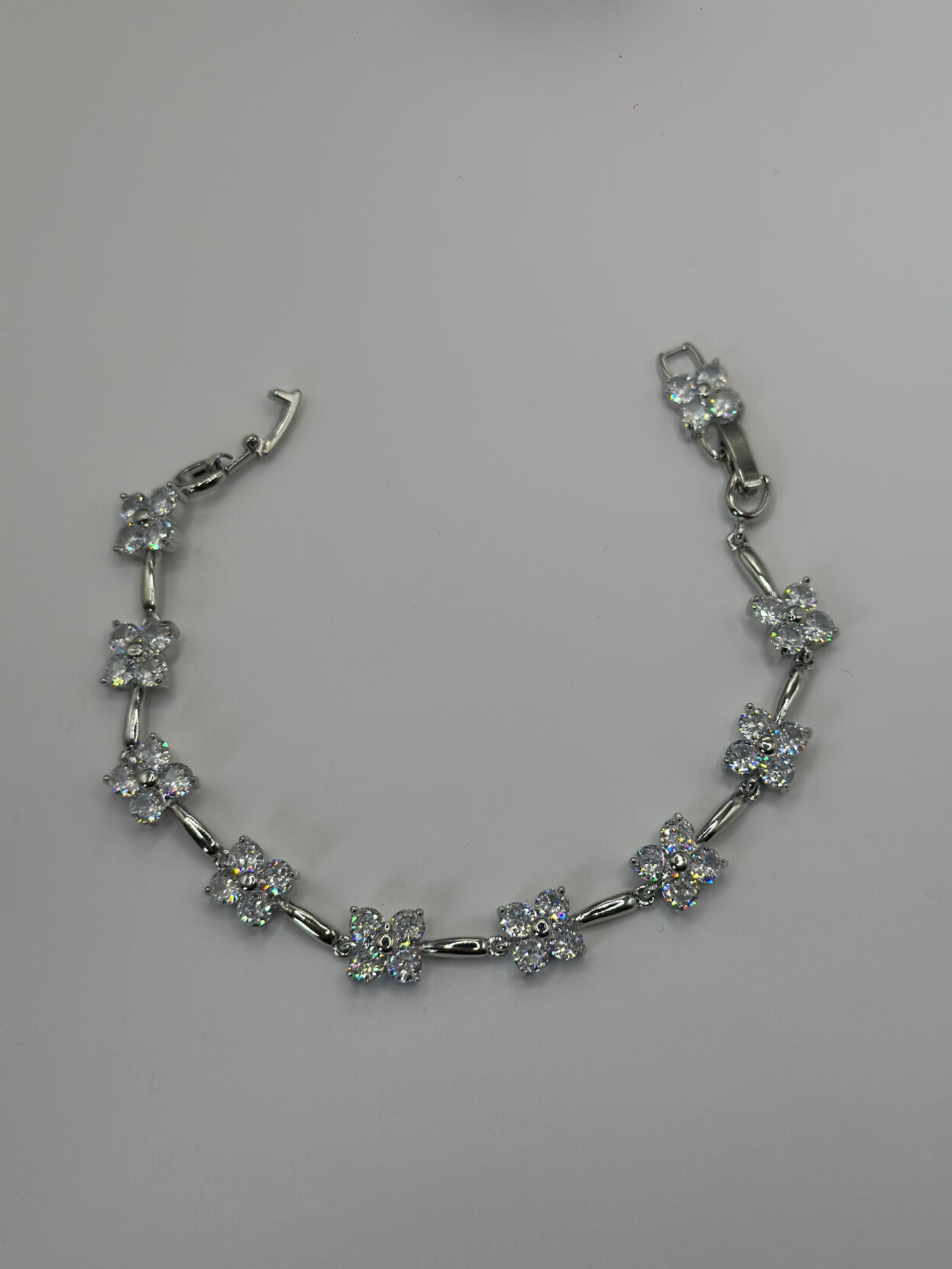 PULSERA FLORES BRILLANTES TENNIS