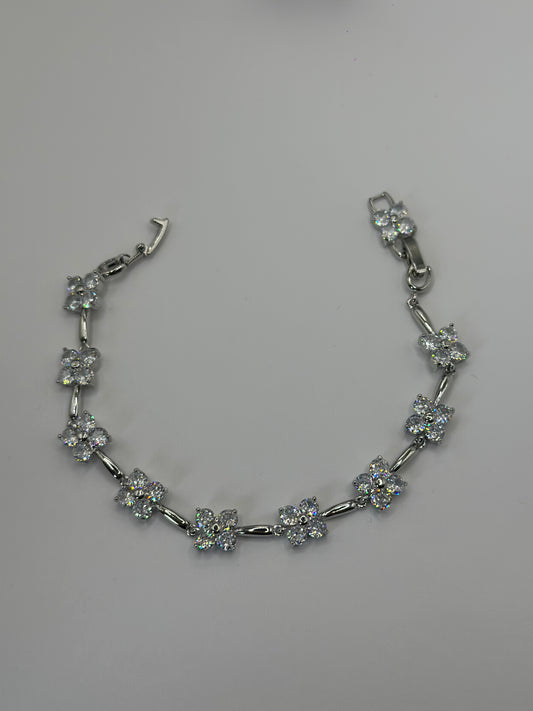 PULSERA FLORES BRILLANTES TENNIS