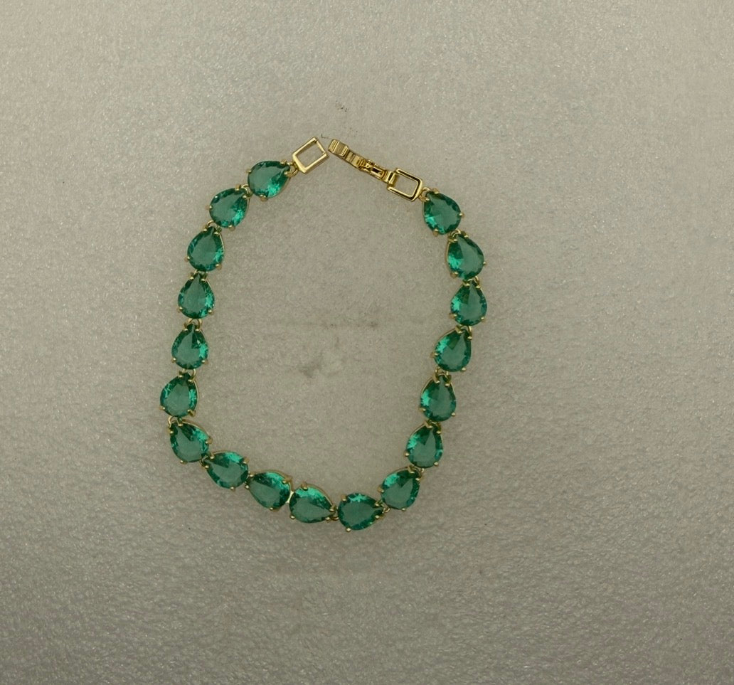 Pulsera de tenis Gota Verde