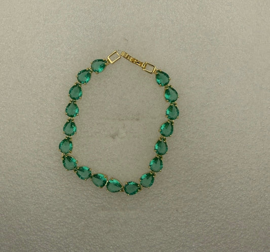 Pulsera de tenis Gota Verde