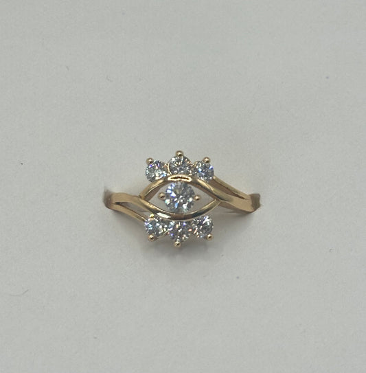 ANILLO OJO  CON PIEDRAS BRILLANTES