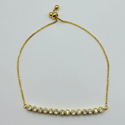 PULSERA AJUSTABLE CORAZONES BEZEL
