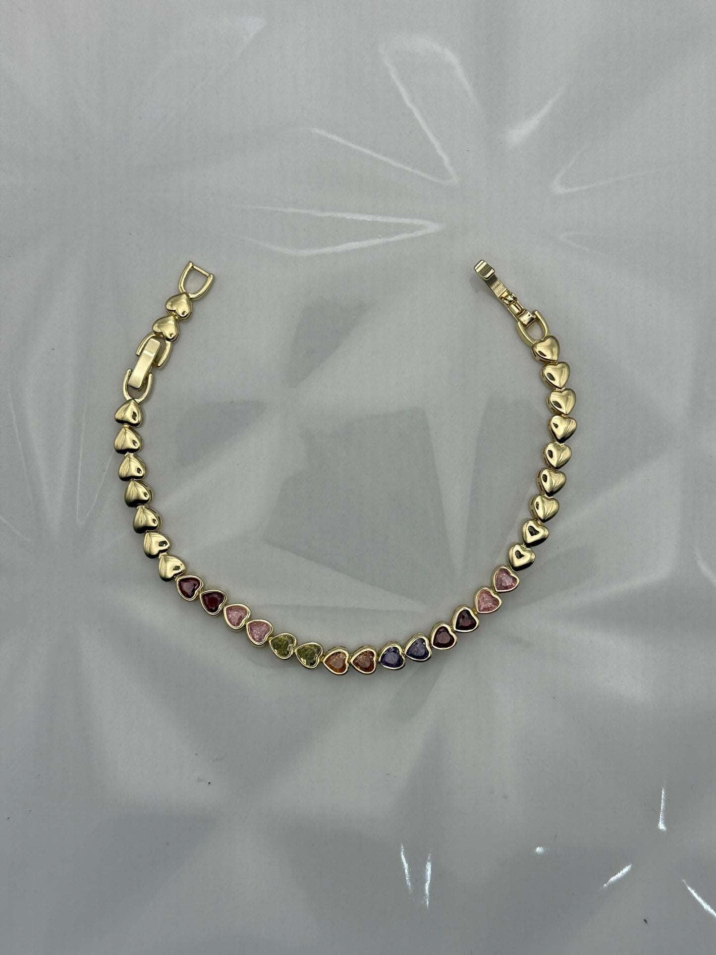 Pulsera de Corazones con Piedras Multicolor