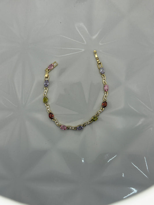 Pulsera de Piedras Ovaladas Multicolor