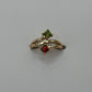 anillo rombos bicolor