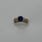 anillo zafiro azul row pave