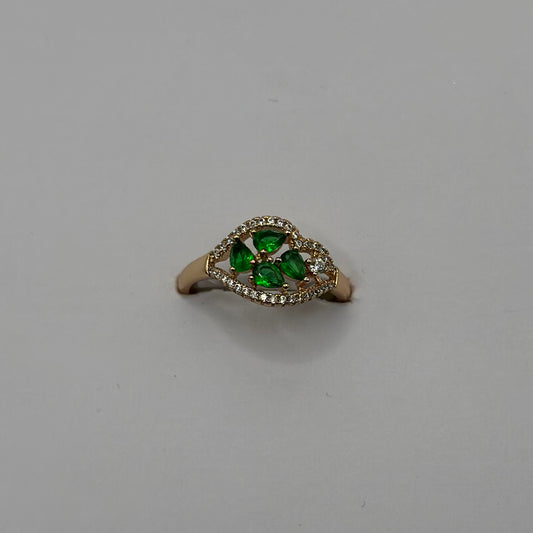 anillo tebol esmeralda con halo