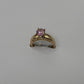 anillo  solitario rosa