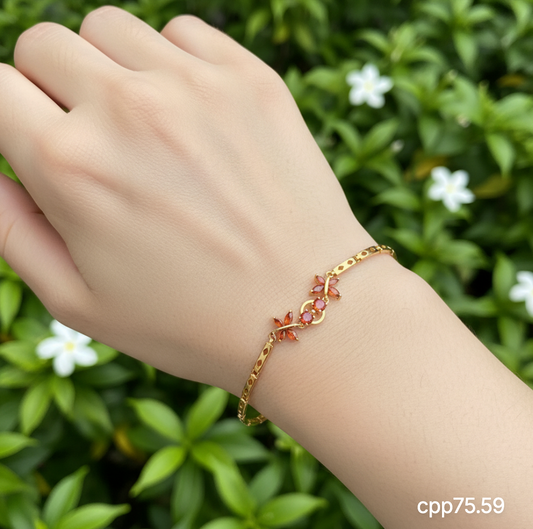 pulsera floral con piedras