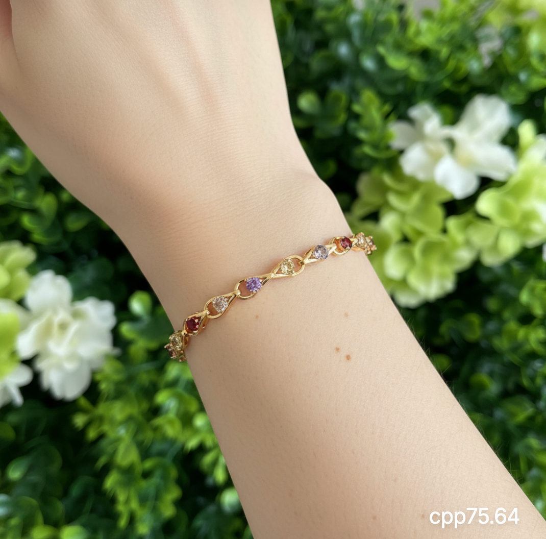 Pulsera Infinito Multicolor con Piedras Redondas