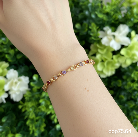 Pulsera Infinito Multicolor con Piedras Redondas