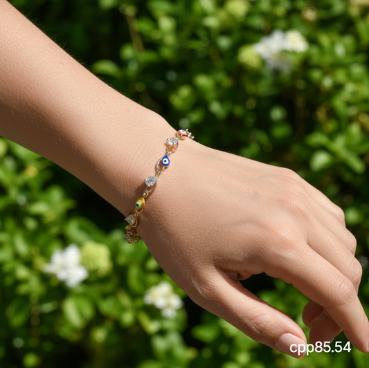 pulsera de ojo turco con circonias