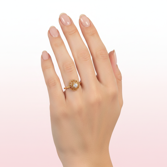 Anillo de filigrana con medallón