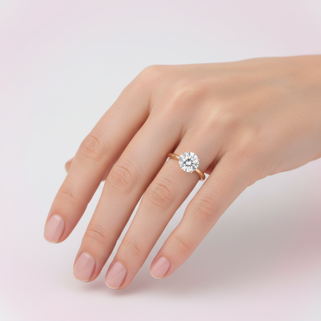Anillo solitario clásico