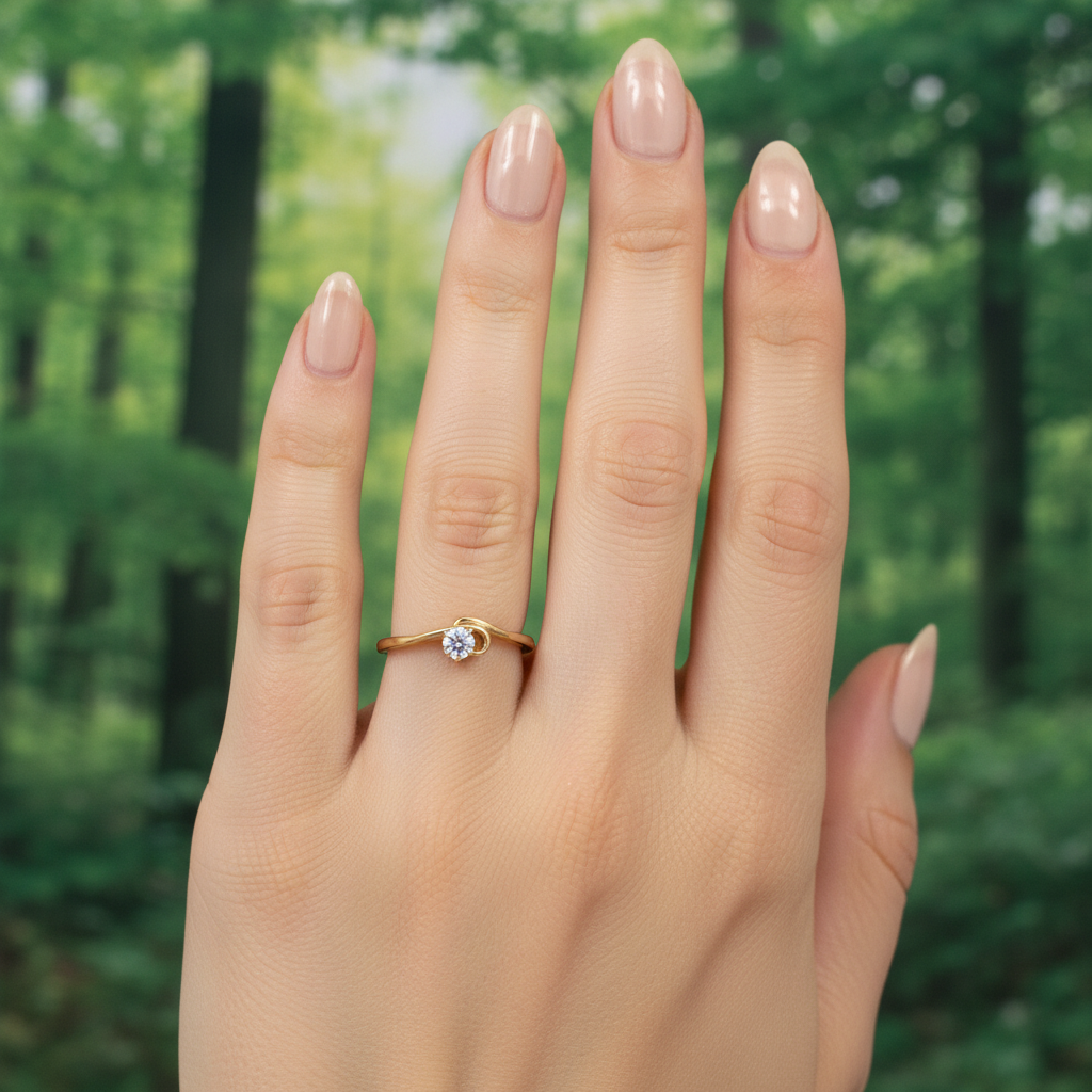 anillo solitario twist