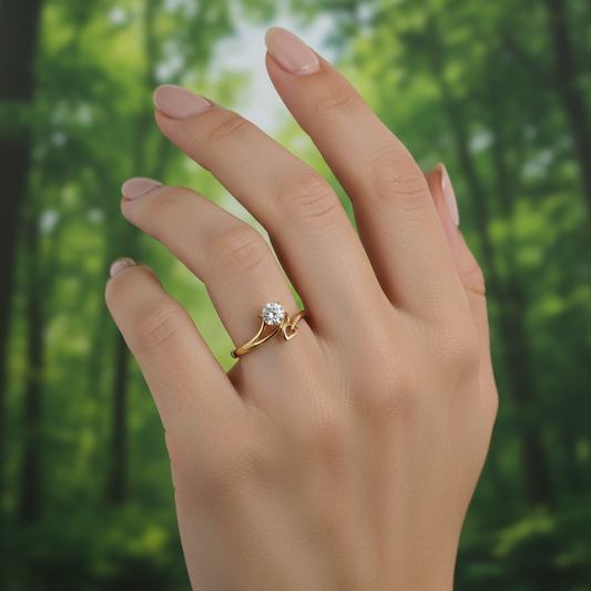 anillo solitario con Corazon