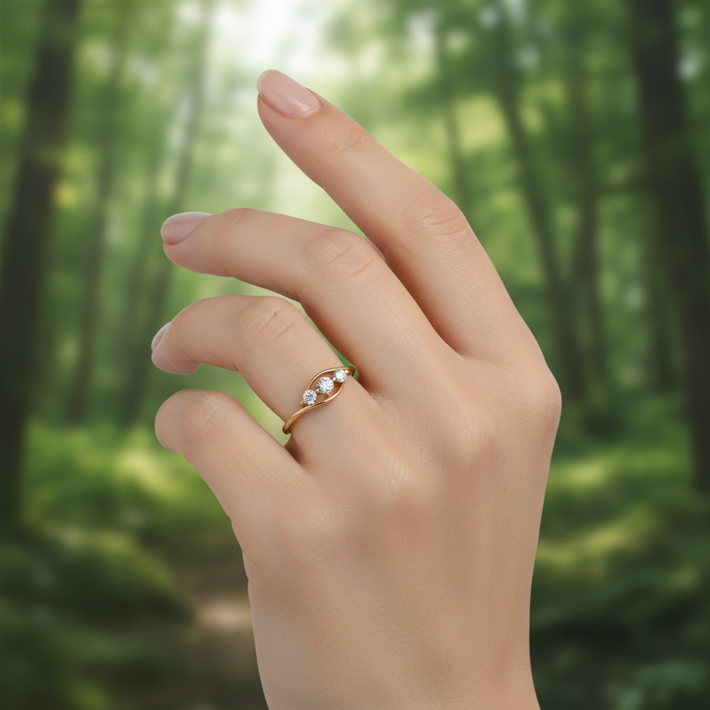 anillo trilogy con banda curva