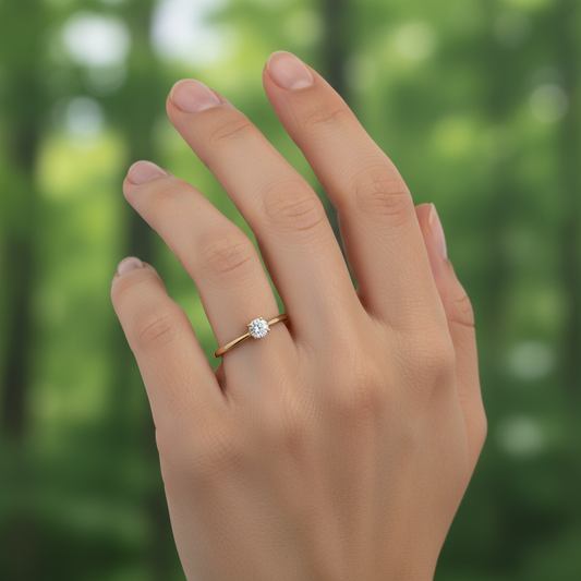 anillo solitario clásico