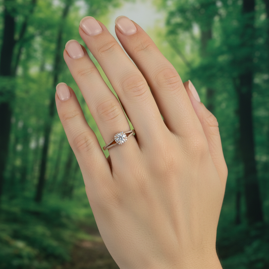 anillo halo con banda split
