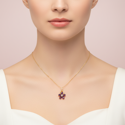 collar de flor Morado
