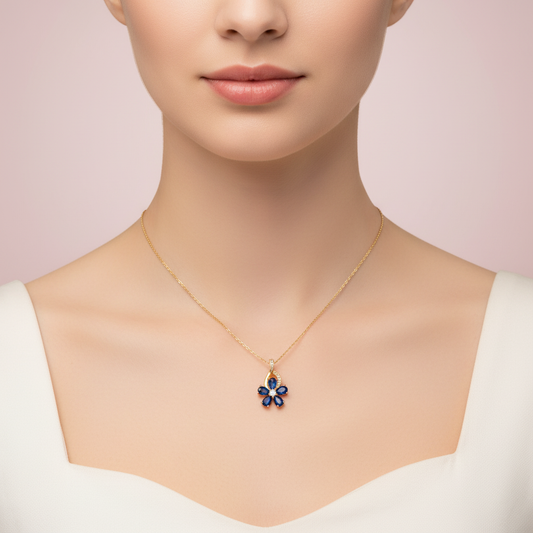 collar de flor Azul