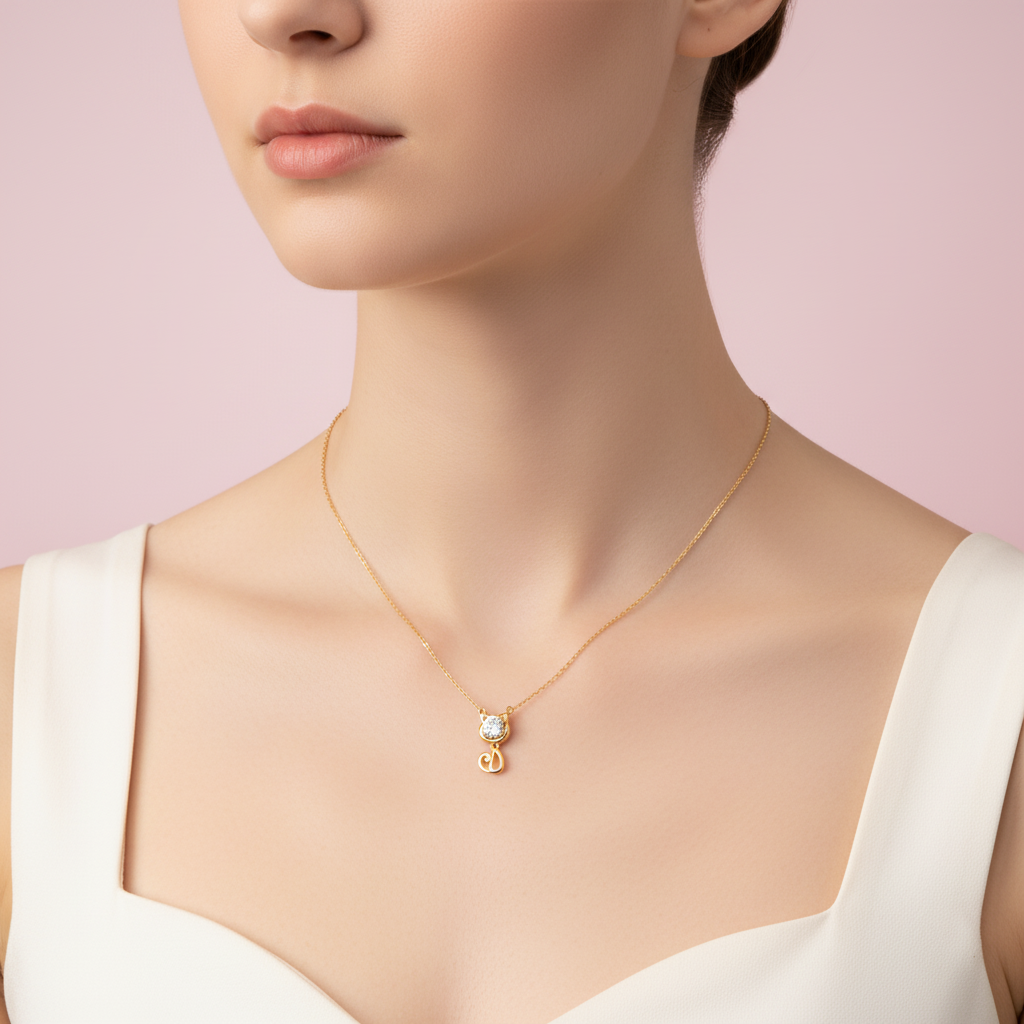 collar de gatito con zirconia