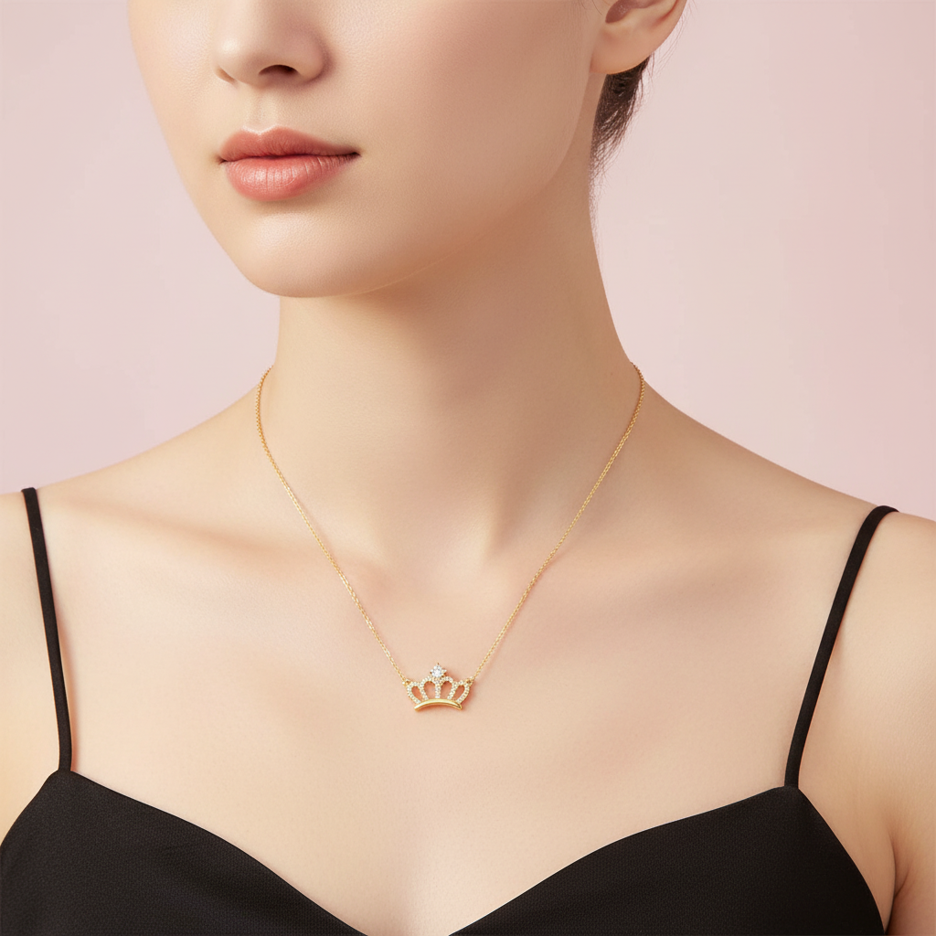 collar de corona con zirconias