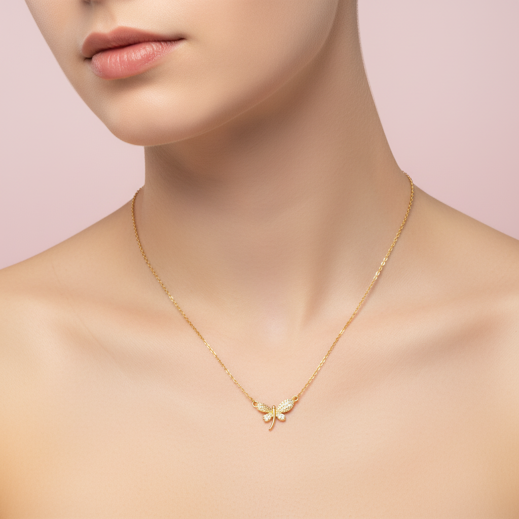 collar de libélula pavé