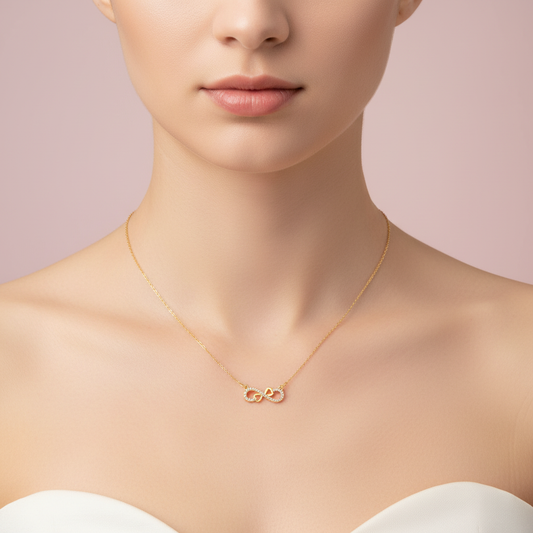 collar de infinito con corazones