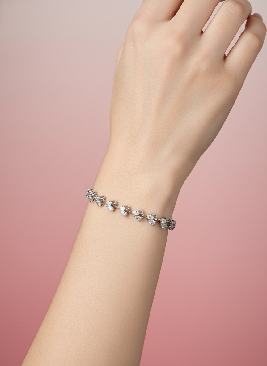 pulsera de tenis de corazones