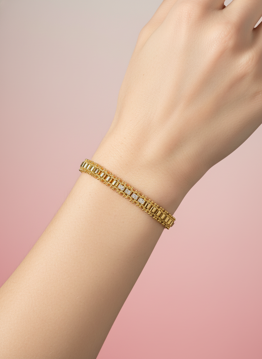 Bangle de eslabones rectangulares