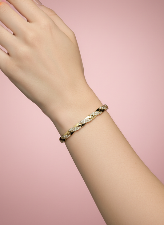 pulsera de eslabones en S con zirconias