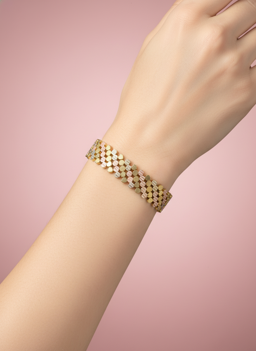 Pulsera de Corazones Tricolor
