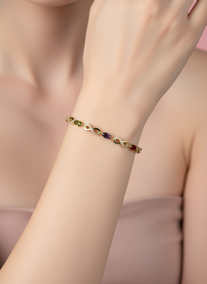Pulsera de Infinitos con Piedras Multicolor