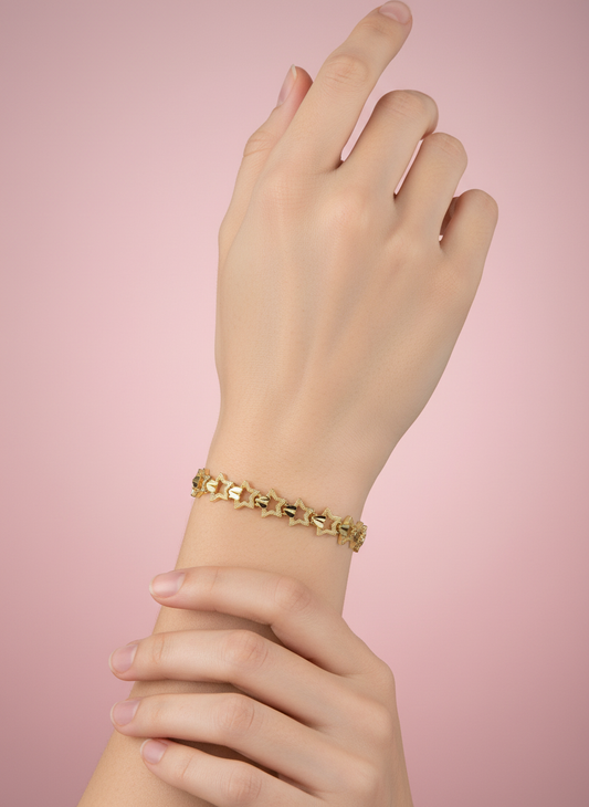 Pulsera de Estrellas con Corazones