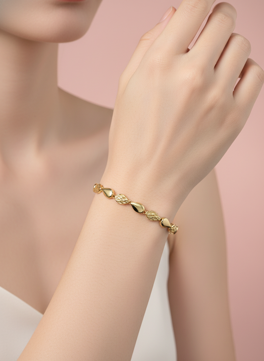 Pulsera de Lágrimas Alternadas Lisa y Calada