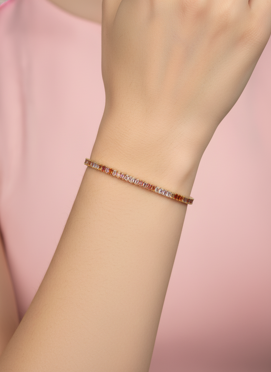 Pulsera tennis arcoíris