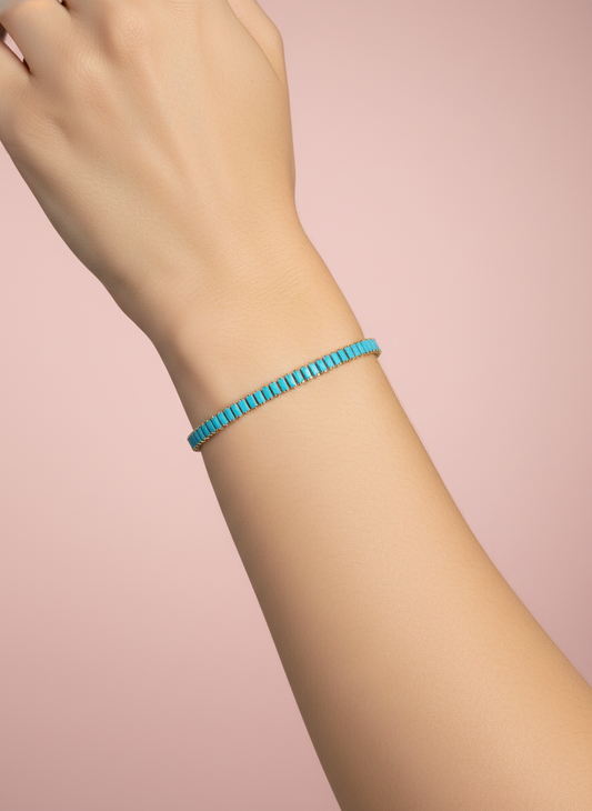 Pulsera tennis de turquesa