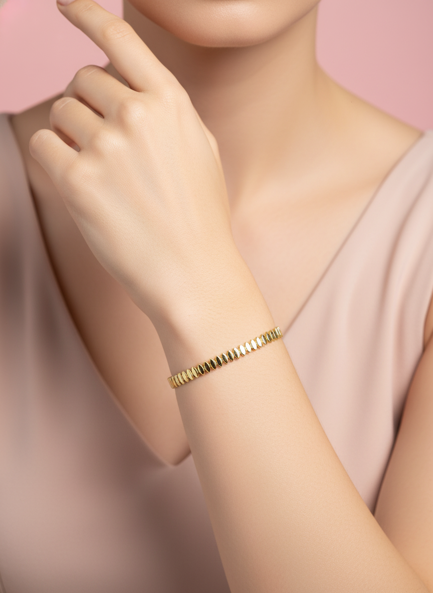 Pulsera de cadena tipo espiga o trigo