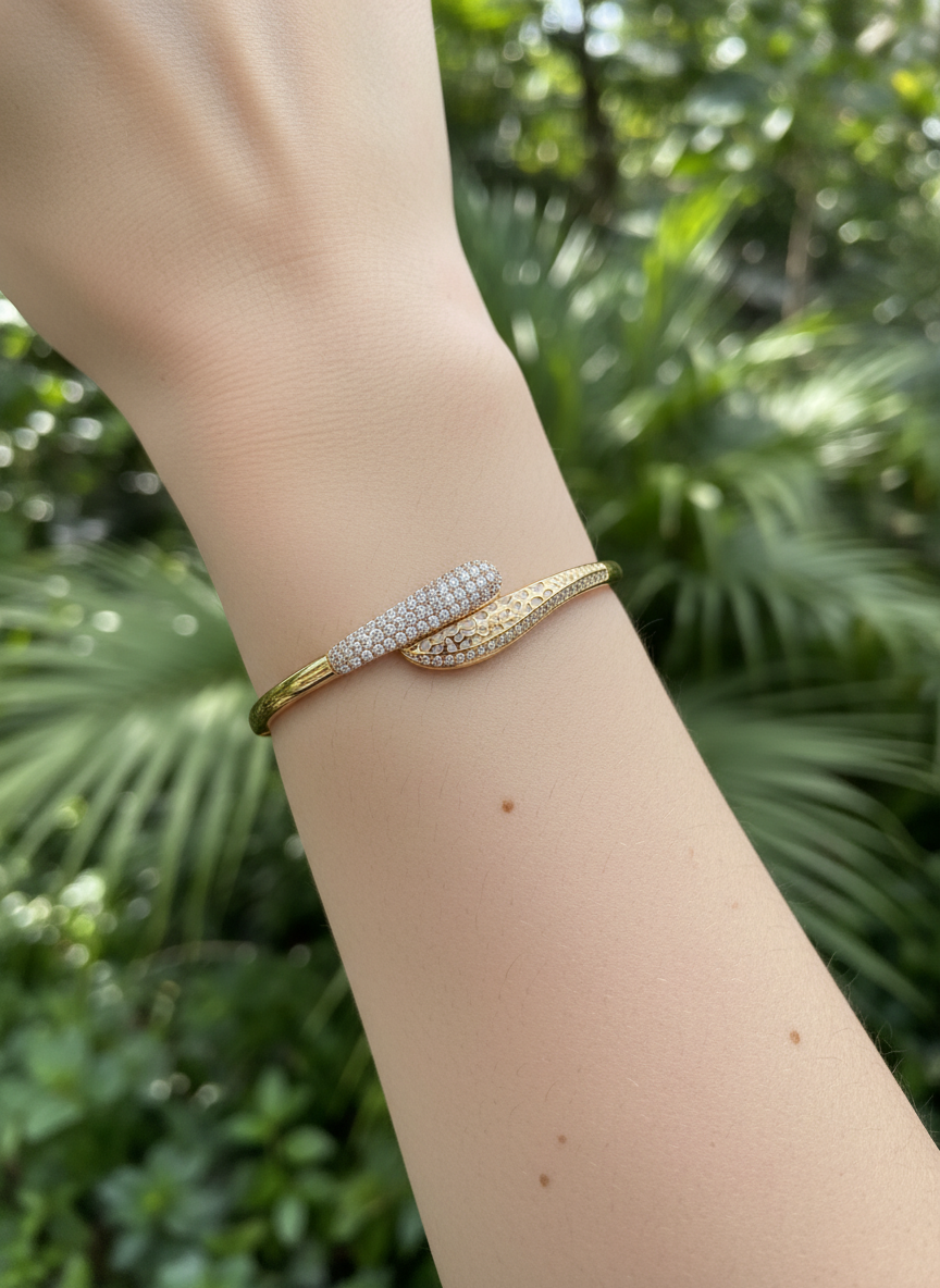 brazalete rígido bypass con pavé