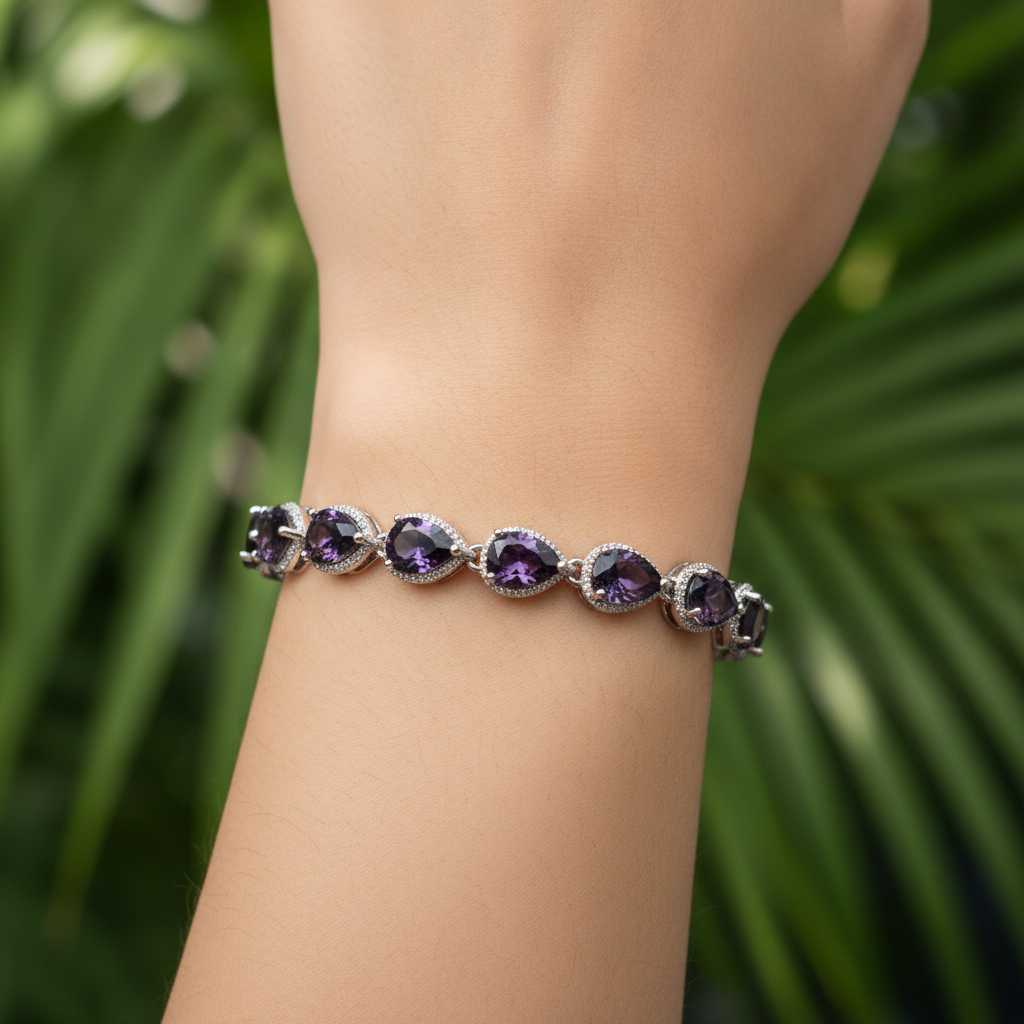 pulsera de tenis Morada